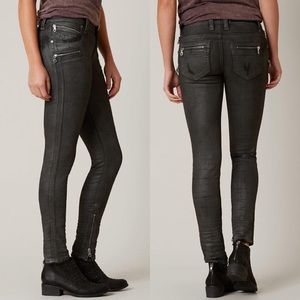 NEW Rock Revival Moto Camille Coated Skinny Jeans